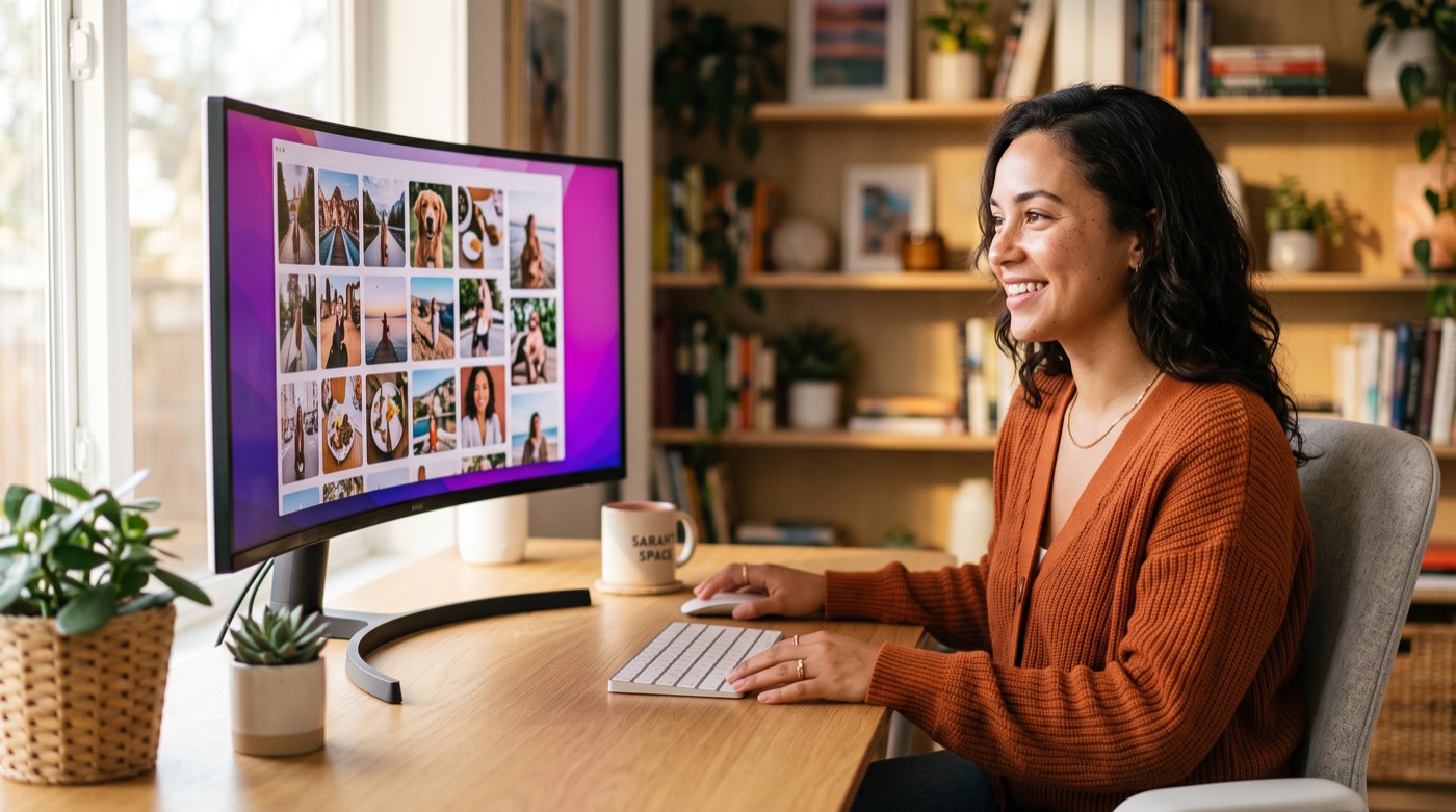 Someone reviewing a feed of images their AI agent generated and published