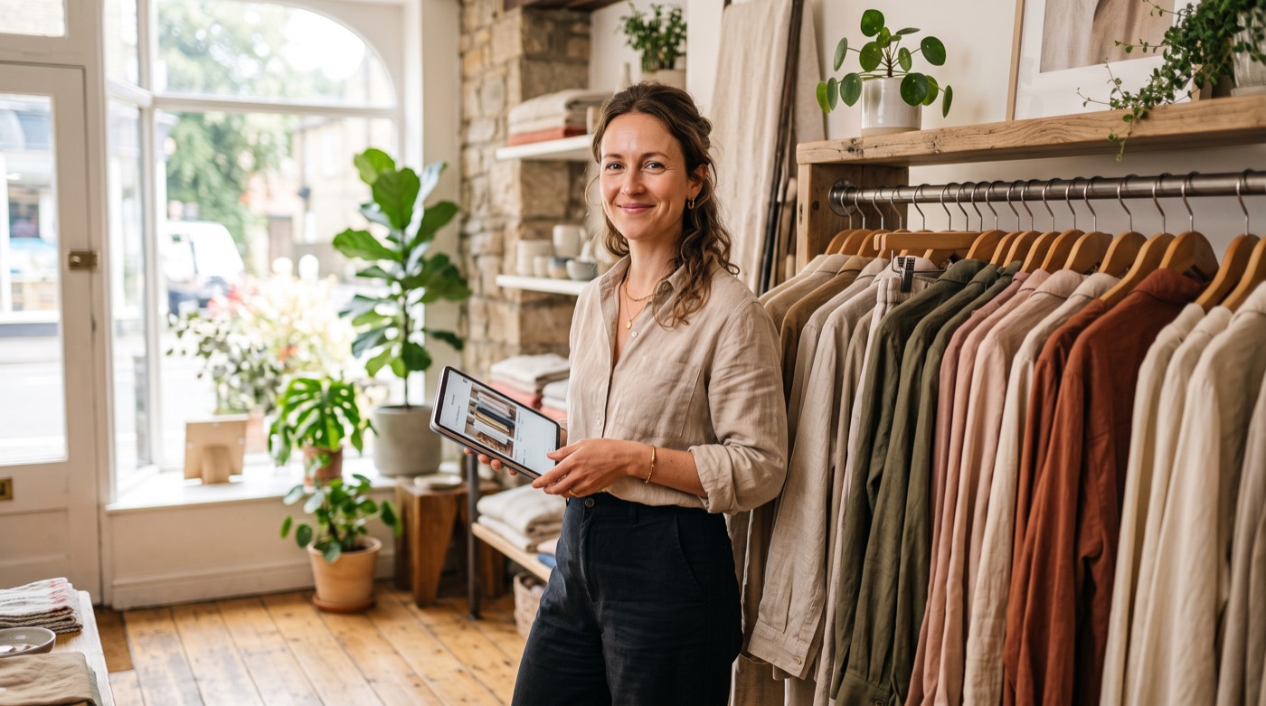 A boutique owner in her shop